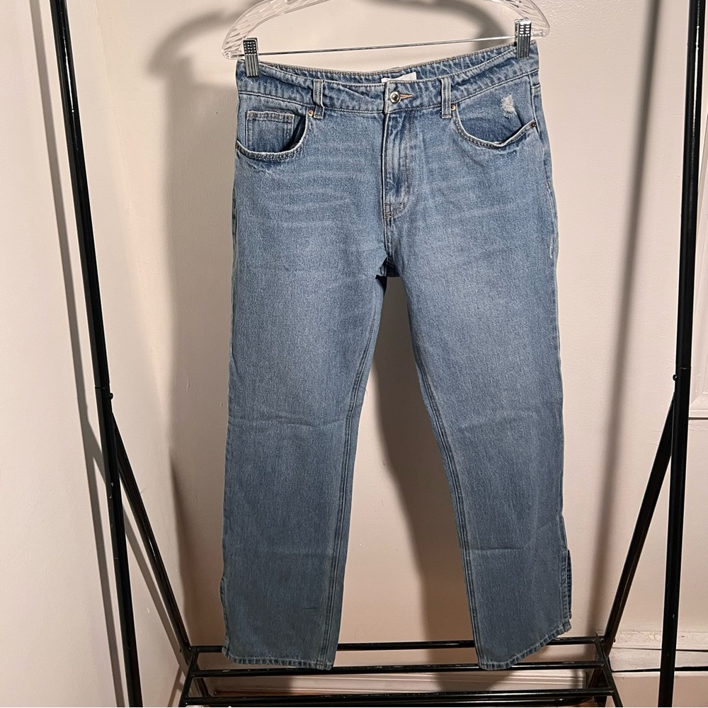H&M straight leg jeans with slit on side